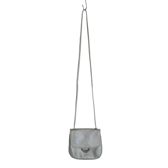 Fossil Leather Crossbody Bag Purse Women's Small Light Gray Going Out Event - Picture 3 of 13